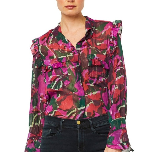 Misa - Anita Top in Holiday Sparkle Abstract - Picture 2 of 4